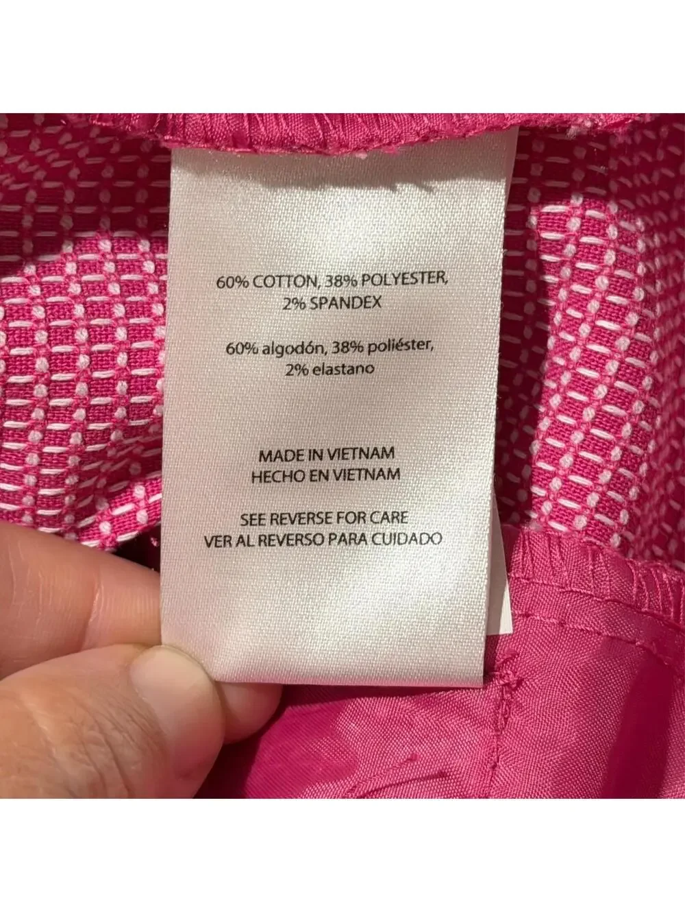 Isaac Mizrahi Women's Chino Shorts Pink White Micro Dots Bright Preppy Casual 10 - Picture 10 of 12